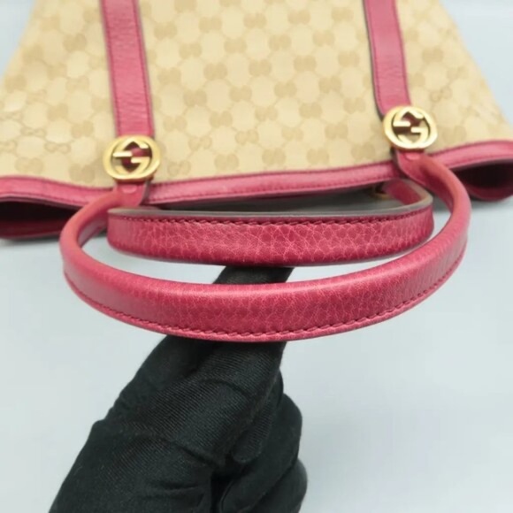 100% Authentic GUCCI GG Brown Cloth Tote 588-060224 - Picture 8 of 12